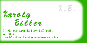 karoly biller business card